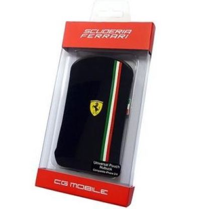 Ferrari Scuderia Series Pouch V3 - кожен калъф за iPhone 4/4S (черен)  2