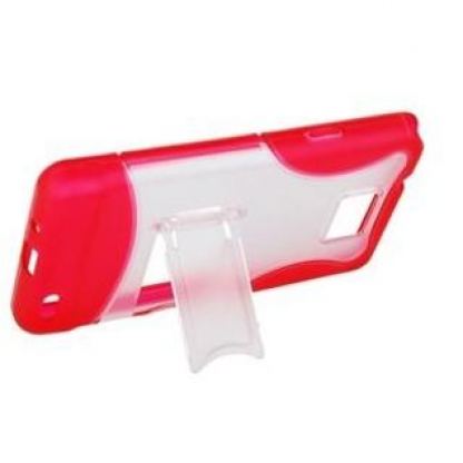 Faceplate Stand поликарбонатов кейс със стойка за Samsung Galaxy S2 i9100 (червен)  2