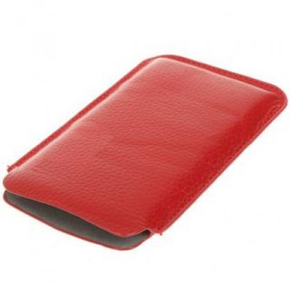 Slim Leather Pouch - кожен калъф за Samsung Galaxy S2 i9100 (червен)  2
