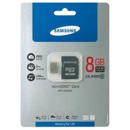 Samsung microSDHC карта памет 8GB + Преходник  2
