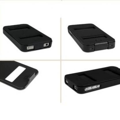 Macally Flip Cover Case - флип кейс за iPhone 4/4S (черен)  2