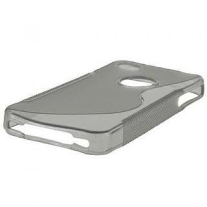 Cover Case - силиконов калъф за iPhone 4/4S (сив-прозрачен)  2