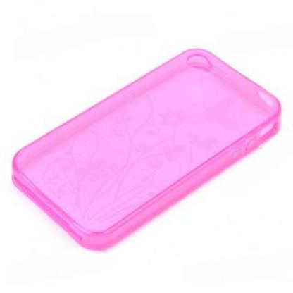 Flowers Silicone Case - силиконов калъф за iPhone 4/4S (розов)  2
