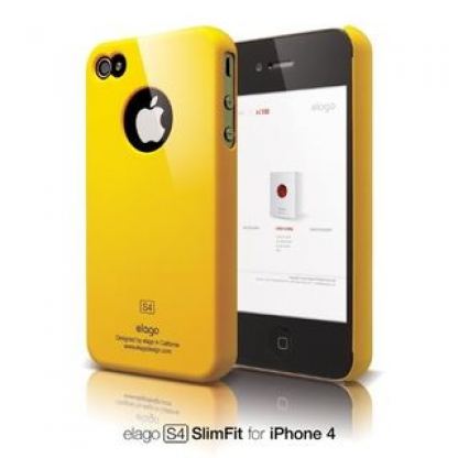 Elago S4 Slim Fit Case - поликарбонатов кейс за iPhone 4, черен, бял, жълт, розов  3