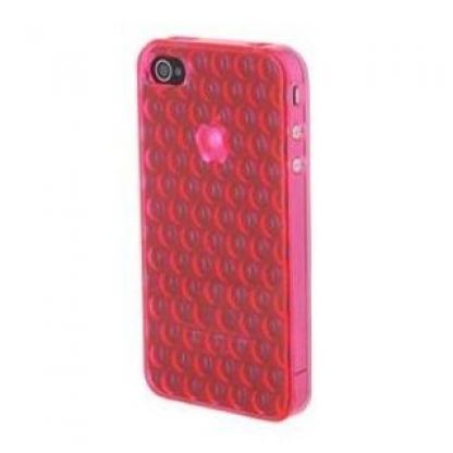 Circle Silicone Case - силконов кейс за iPhone 4 (червен)  2