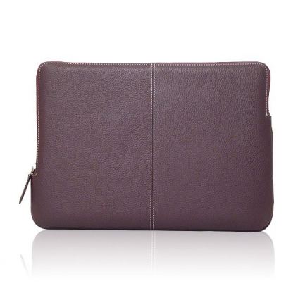 Urbano Genuine Premium Cowhide Sleeve - кожен калъф (естествена кожа) за MacBook Air 11 и лаптопи до 11 ин. (лилав) 2