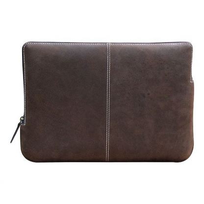 Urbano Genuine Premium Cowhide Sleeve - кожен калъф (естествена кожа) за MacBook Pro 17 и лаптопи до 16 ин. (кафяв) 2