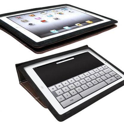 Urbano Ultra Slim Folder - луксозен кожен калъф (естествена кожа) с поставка за iPad mini (кафяв) 6