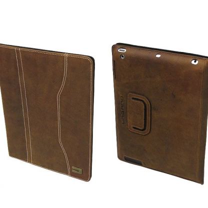 Urbano Ultra Slim Folder - луксозен кожен калъф (естествена кожа) с поставка за iPad mini (светлокафяв) 5