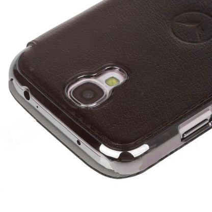 Uniico Book Leather Case - кожен калъф тип портфейл за Samsung Galaxy S4 i9500 (кафяв) 3