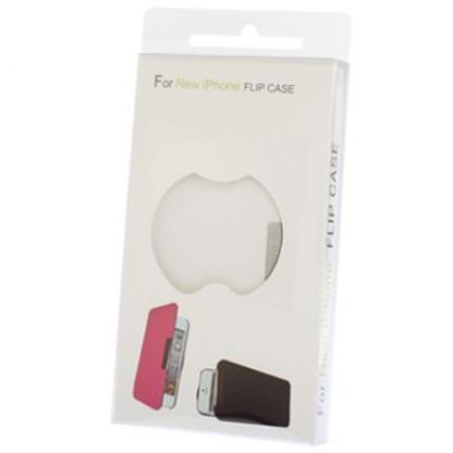 Ultra Slim Flip Кожен кейс с магнитно затваряне за iPhone 5 (бял) 4