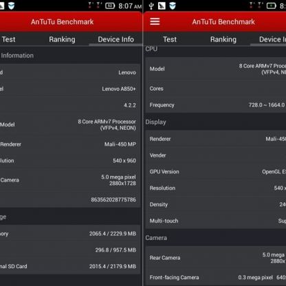 Lenovo A850+, 8-ядрен 1.7Ghz смартфон с две сим карти, Andrоid 4.2 12