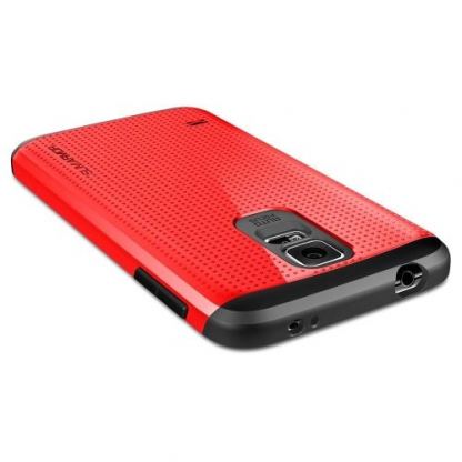 Spigen Mesh Armor - удароустойчив хибриден кейс за Samsung Galaxy S5 (червен) 2