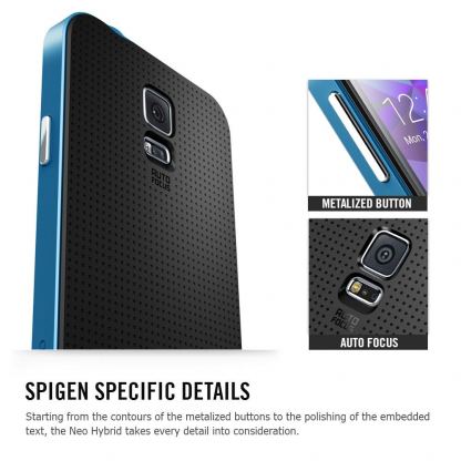 Spigen Neo Detachable Framer - удароустойчив хибриден кейс за Samsung Galaxy S5 (черен-сребрист) 5