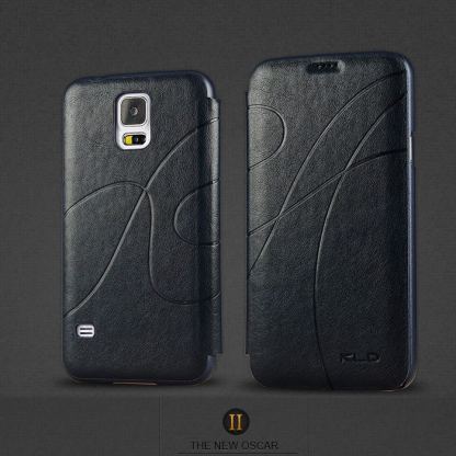 Oscar II Luxury Series - луксозен кожен флип калъф, ръчна изработка за Samsung Galaxy S5/S5 NEO  (черен) 3