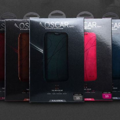 Oscar II Luxury Series - луксозен кожен флип калъф, ръчна изработка за Samsung Galaxy S5  (кафяв) 3
