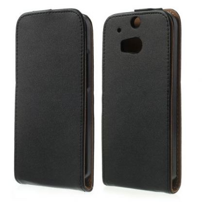 Leather Flip Case - вертикален кожен калъф с закопчалка за HTC ONE 2 M8 (черен) 4