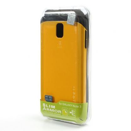 (+Подарък втори кейс) Spigen Armor - удароустойчив хибриден кейс за Samsung Galaxy Note 3 (жълт) 6