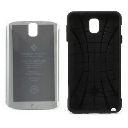Spigen Armor - удароустойчив хибриден кейс за Samsung Galaxy Note 3 (сребрист) 5