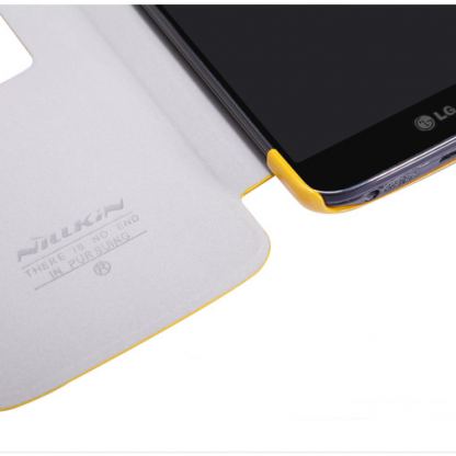 Nillkin Window Flip Case - кожен калъф, тип портфейл за LG G2 (жълт) 9