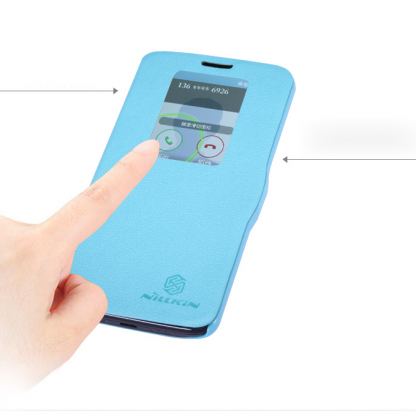 Nillkin Window Flip Case - кожен калъф, тип портфейл за LG G2 (жълт) 7