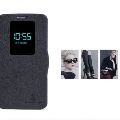 Nillkin Window Flip Case - кожен калъф, тип портфейл за LG G2 (жълт) 3