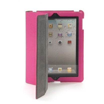 Tucano Cornice Folio Case - кожен кейс с поставка за iPad 2/3 (розов)  2
