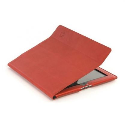 Tucano Cornice Folio Case - кожен кейс с поставка за iPad 2/3 (червен)  4