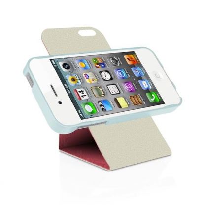 Macally Flip Case Rotatable Stand - кожен калъф и поставка за iPhone 5 (оранжев) 2