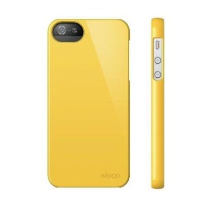 Elago S5 Slim Fit 2 Case + HD Clear Film - кейс и HD покритие за iPhone 5 (жълт) 4