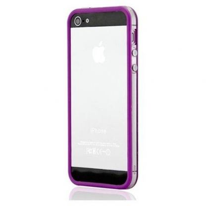 Protective Ultraslim Clear Bumper - силиконов бъмпер за iPhone 5 (лилав) 2