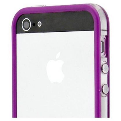 Protective Ultraslim Clear Bumper - силиконов бъмпер за iPhone 5 (лилав) 4