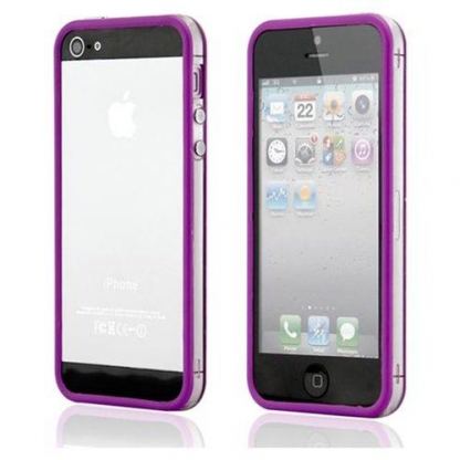 Protective Ultraslim Clear Bumper - силиконов бъмпер за iPhone 5 (лилав) 3