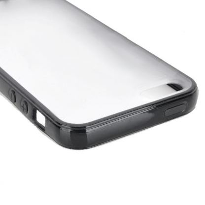 Protective Frame Case - поликарбонатов кейс и силиконова обвивка за iPhone 5 (черен-прозрачен) 2