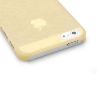 Grip Texture Plastic Case - поликарбонатов кейс за iPhone 5 (жълт-прозрачен) 2