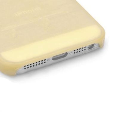 Grip Texture Plastic Case - поликарбонатов кейс за iPhone 5 (жълт-прозрачен) 4