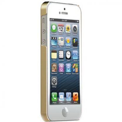 Tunewear Eggshell Pearl - тънък кейс с аксесоари за iPhone 5 (златист) 5