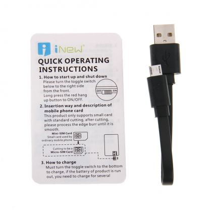 iNew Mini 1, супер тънък телефон с размер на кредитна карта (черен) 7