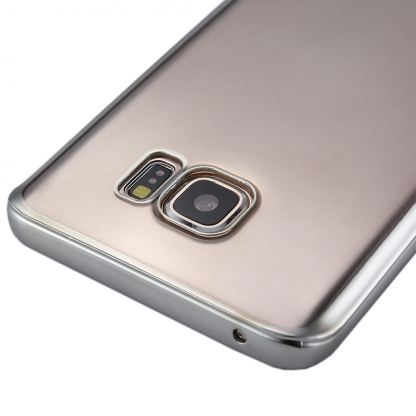 Тънък силиконов (TPU) калъф за Samsung Galaxy S7 Edge (прозрачен-сребрист) 5