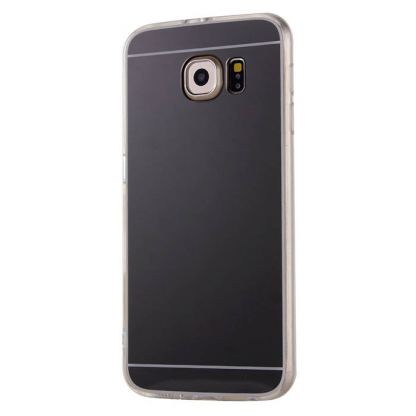 Тънък Огледален силиконов (TPU) калъф за Samsung Galaxy S7 Edge (прозрачен-black) 5
