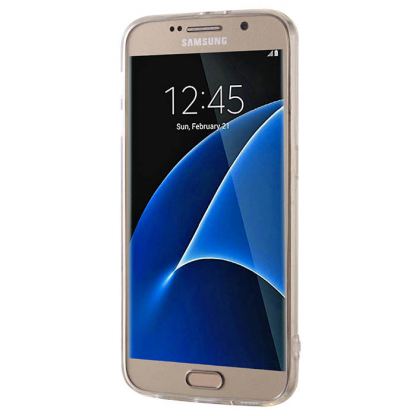 Тънък Огледален силиконов (TPU) калъф за Samsung Galaxy S7 Edge (прозрачен-сребрист) 5