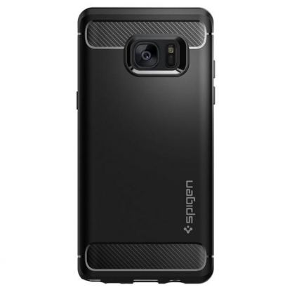 Spigen Rugged Armor Case - силиконов кейс с елементи от карбон висока защита за Samsung Galaxy Note 7 (черен) 4