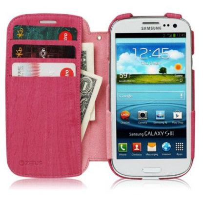  Zenus Masstige Woodlot Block Diary - кожен калъф за Samsung Galaxy S3 i9300 (розов) 2