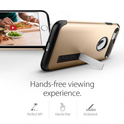 Spigen Slim Armor Case - хибриден кейс с поставка за iPhone SE 2020, iPhone 7, iPhone 8 (златист) 12