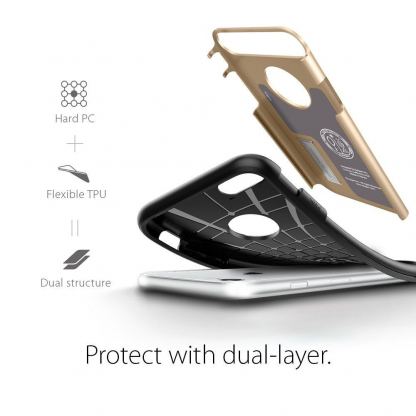 Spigen Slim Armor Case - хибриден кейс с поставка за iPhone SE 2020, iPhone 7, iPhone 8 (златист) 14