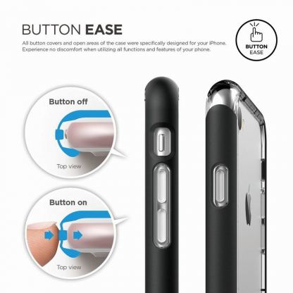 Elago Bumper Case - бъмпер и комплект защитни покрития за дисплея и задната част за iPhone SE 2020, iPhone 7, iPhone 8 (черен) 7