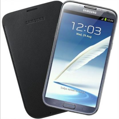 Samsung Leather Pouch - оригинален кожен калъф за Galaxy Note 2 N7100 (тъмносин) 2