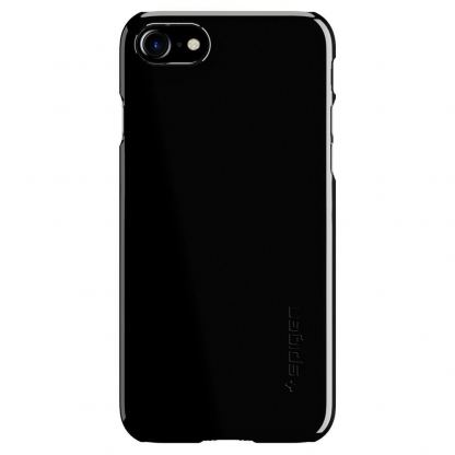 Spigen Thin Fit Case - качествен ултратънък матиран кейс за iPhone SE 2020, iPhone 7, iPhone 8 (JET Black) 4