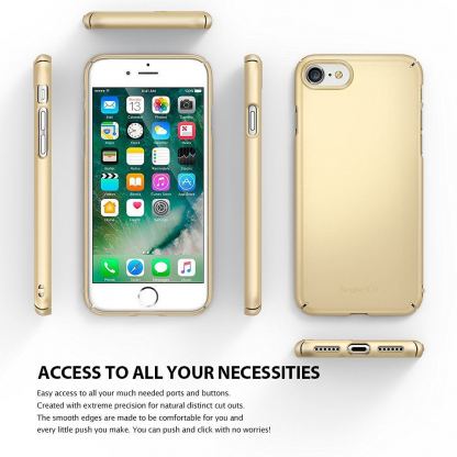 Ringke Slim Case - тънък поликарбонатов кейс за iPhone 7/8 Plus (gold) 5