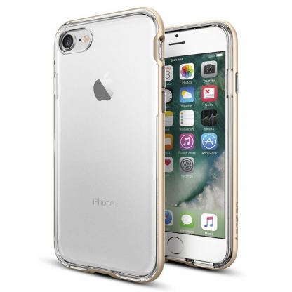 Spigen Neo Hybrid Case Crystal - хибриден кейс за iPhone SE 2020, iPhone 7, iPhone 8 (прозрачен-златист) 18